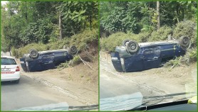 FOTO/VIDEO: Accident grav în capitală. O mașină s-a răsturnat după ce s-a lovit cu un camion